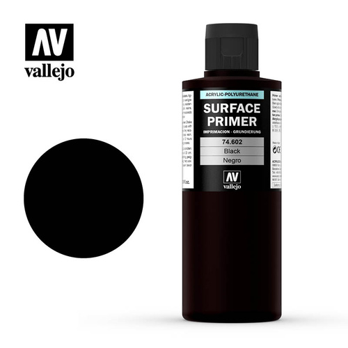 Vallejo Surface Primer Black 200ml 74602