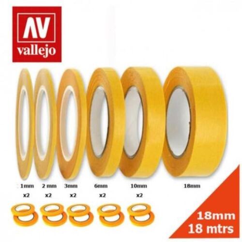 Vallejo Hobby Tools - Masking Tape 18mm X 18m - Single Pack